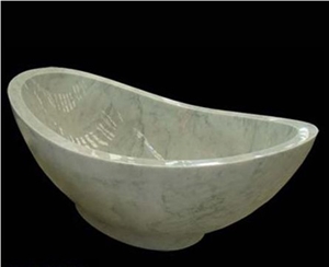 White Marble Solid Bathtub-New Design