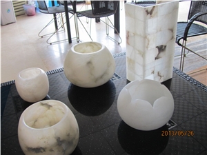 Alabaster Lostre, Persian White Alabaster Home Decor
