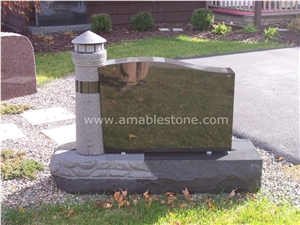 Absolute Black Granite American Tombstone