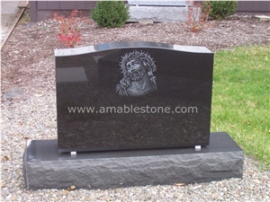 Absolute Black Granite American Tombstone