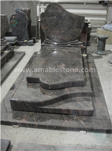 Multicolour Purple Granite French Tombstone
