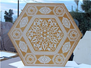Giallo Anticato Yellow Marble Inlay Tabletops