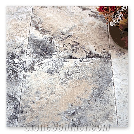 Turkey Alabastrino Travertine Rustic Floor Tiles, Turkey Grey Travertine