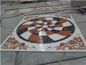 Multicolor Marble Waterjet Medallion Multicolor Marble Waterjet Medallion
