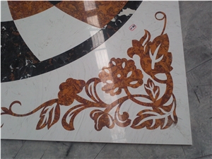 Multicolor Marble Waterjet Medallion