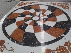 Multicolor Marble Waterjet Medallion