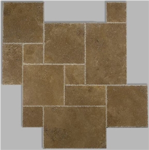 Noce Travertine Tumbled Pattern, Turkey Brown Travertine
