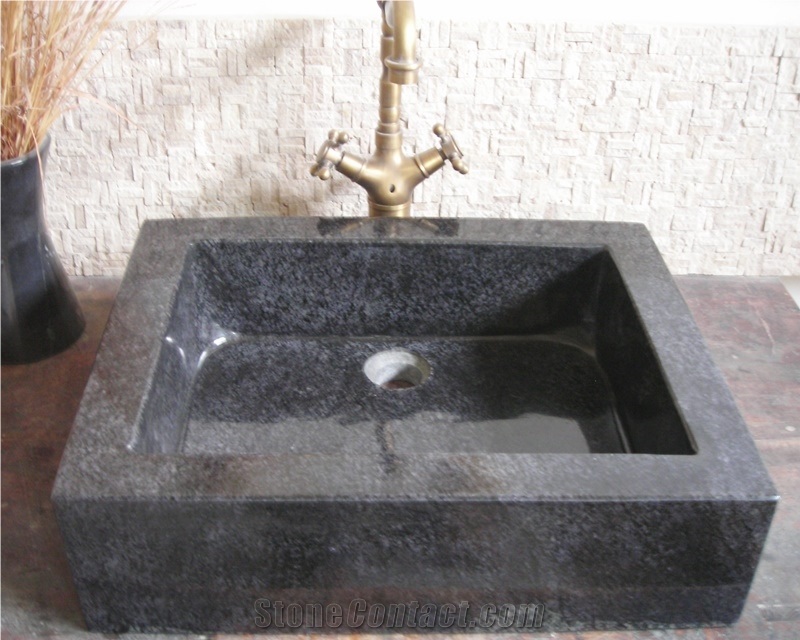 Natural Stone Sinks,Wash Basins,Black Granite, Fujian Black Granite Wash Basins