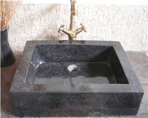 Natural Stone Sinks,Wash Basins,Black Granite, Fujian Black Granite Wash Basins