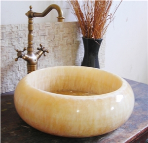 Natural Stone Sinks,Wash Basins,Jade Of Ice-flake Onyx Wash Basins