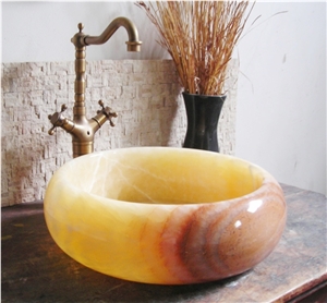 Natural Stone Sinks,Wash Basins,Jade Of Ice-flake Onyx Wash Basins