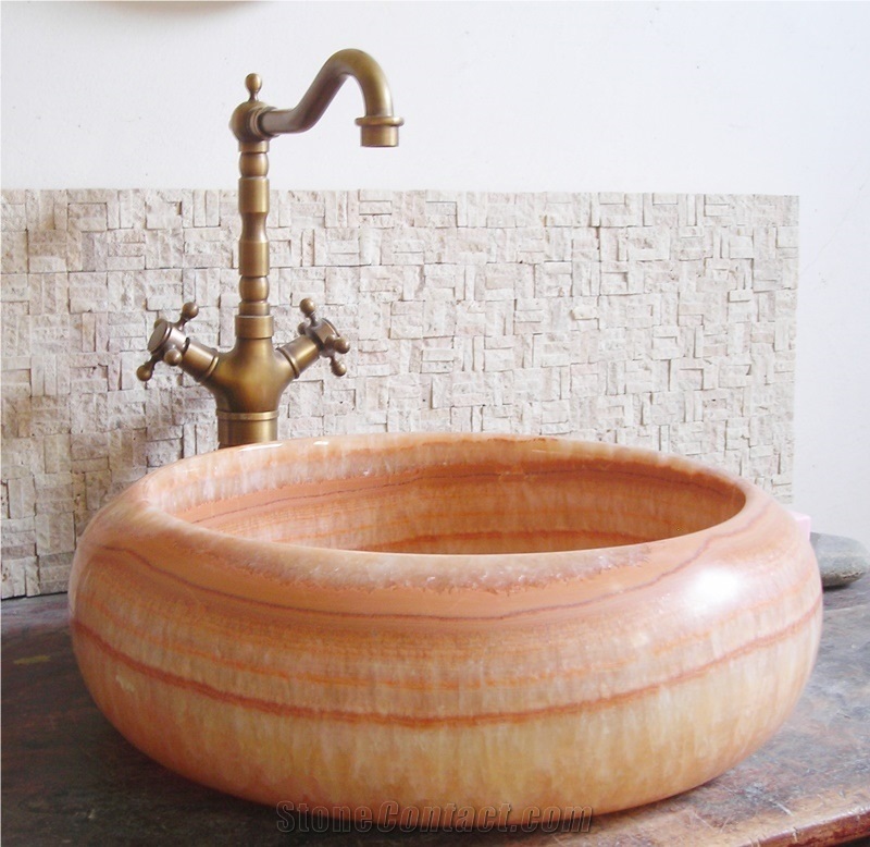 Natural Stone Sinks,Wash Basins,Jade Of Ice-flake Onyx Wash Basins