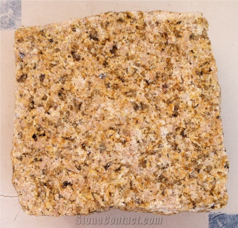 Zhangpu-Rust Yellow Granite Paving Stone,Cube Ston