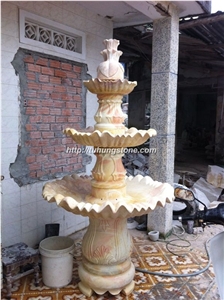 Yellow Marble Water Fountains, Silk Yellow Marble Fountains