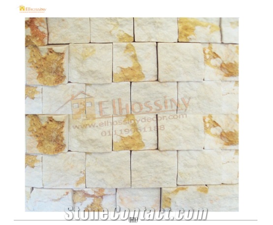 Galala Marble Split Mosaic Tiles, Galala Beige Marble Split Mosaic