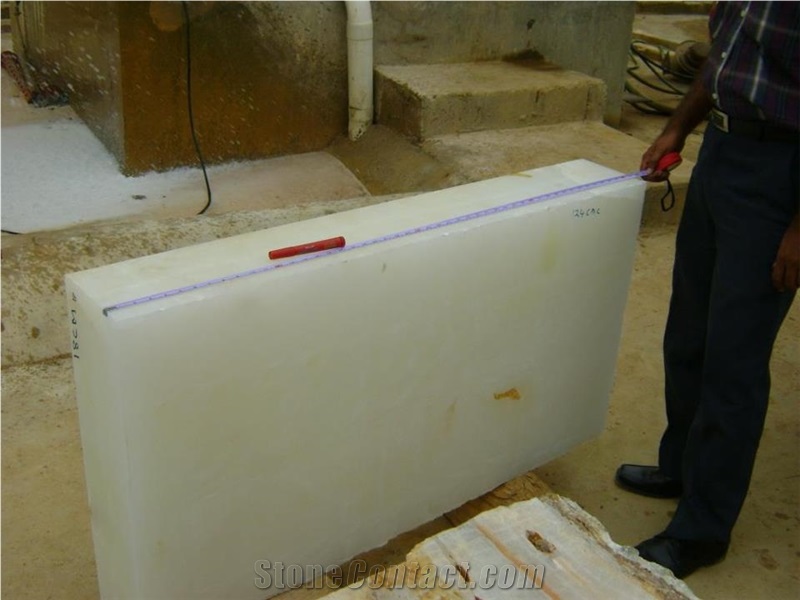 Afghan White Onyx Tiles, Slabs