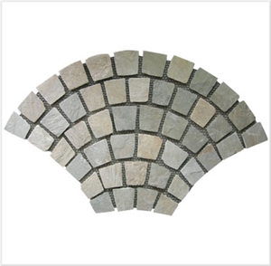 Fan Shaped Slate Paving Stone, Grey Slate Paving Stone
