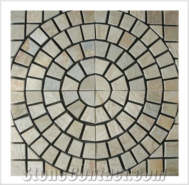 Round Paving Stone, Beige Quartzite Paving Stone