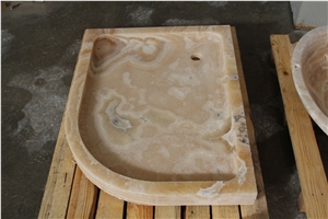 Onice Miele Yellow Onyx Shower Tray