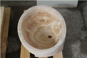 Onice Miele Yellow Onyx Wash Basin