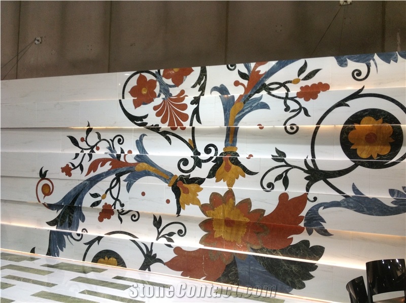 Inlayed Marble Wall Panels, Art Work Stone Panels