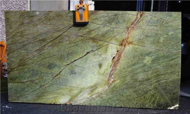 Rainforest Green Slabs & Tiles, Rain Forest Green Marble Slabs & Tiles