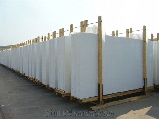 Pure White Nano Crystallized Glass Stone(No Holes,Second Generation) Slabs