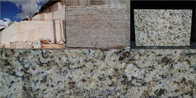 Giallo Santa Cecilia Napoli Granite, Brazil Yellow Granite Block