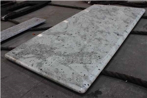 Andromeda White Prefab Kitchen Polished Granite Table Tops