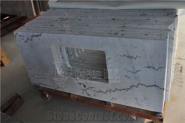 Bianco Carrara Venato Marble Vanity Italy, Bianco Carrara Venato Bath Tops