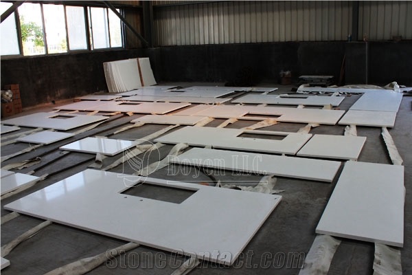 Bma100 Sky White Kitchen Worktops & Islands, Bma100, Sky White Quartzite Kitchen Worktops