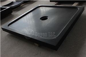 China Absolute Black Honed Granite Bath Shower Trays, Hebei Black Shower Trays