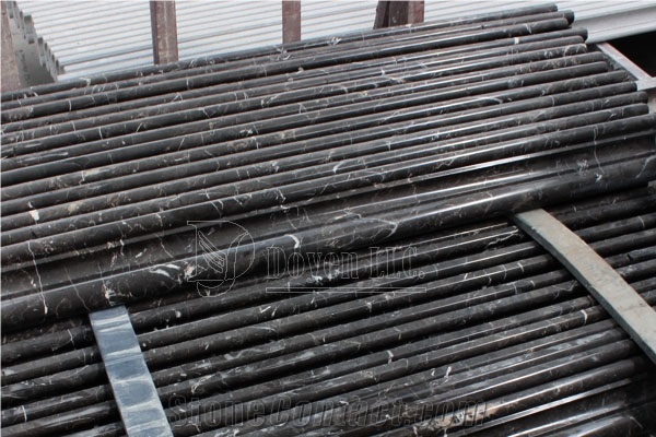 China Brown Polished Marble Building Molding & Liners, Portoro Gold Black Marble Moldings, Portor Gold Marble Border