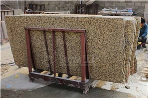 China Chrysanthemum Yellow Polished Granite Slabs