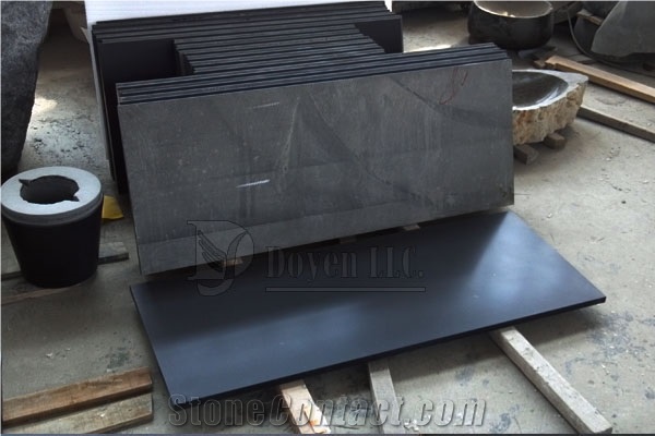 China Mongolia Black Custom Honed Granite Tabletops