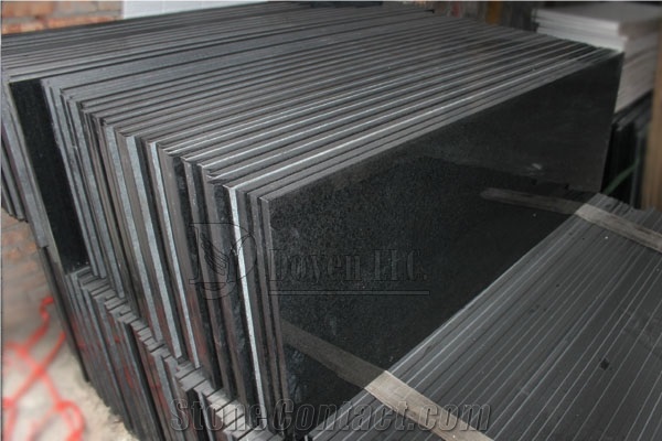 China Mongolia Black Custom Honed Granite Tabletops