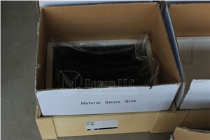 China Pure Black Honed Granite Square Vessel Sinks & Bowls