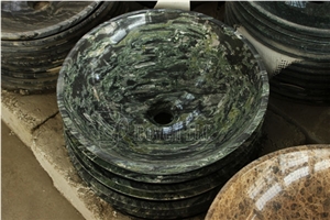 China Seawave Green Bathroom Polished Granite Round Sinks China Seawave Green Bathroom Polished Granite Round Sinks