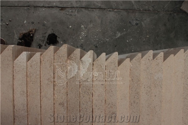 China Wood Grain Beveled Edge Beige Sandstone Walling Panels