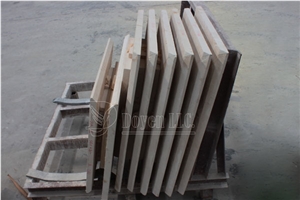 China Wood Grain Beveled Edge Beige Sandstone Walling Panels