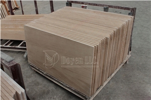 China Wooden Honed Beige Sandstone Building & Walling Panels