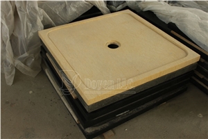 Egypt Cream Honed Marble Bath Shower Trays, Egypt Beige Marble Trays