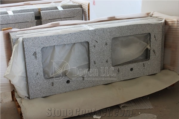 G603 Double Rectangular Sink Vanity Tops
