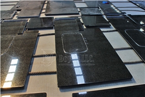 India Black Pearl Kitchen High Glossy Granite Countertops & Island Tops