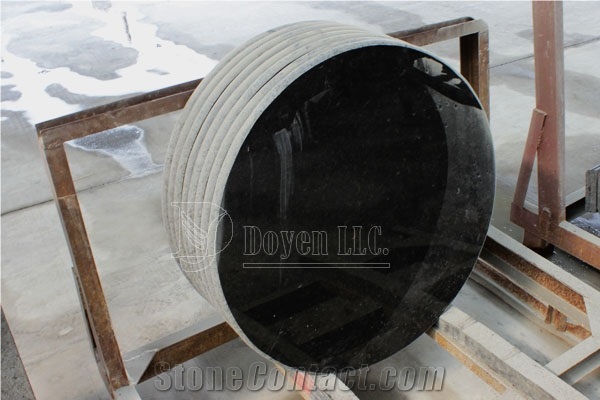 India Black Pearl Prefab Kitchen Polished Granite Round Table Tops