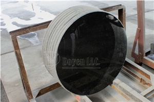 India Black Pearl Prefab Kitchen Polished Granite Round Table Tops