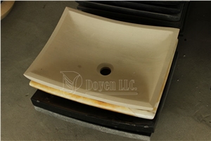 Indian Wooden Sandstone Bathroom Honed Rectangular Basins & Vessel Sinks