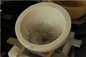 Iran Cream Jade Polished Onxy Bathroom Rectangular Vessel Sinks