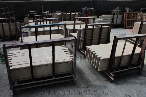 Iran Royal Botticino Polished Beige Marble Buildings Stair Treads