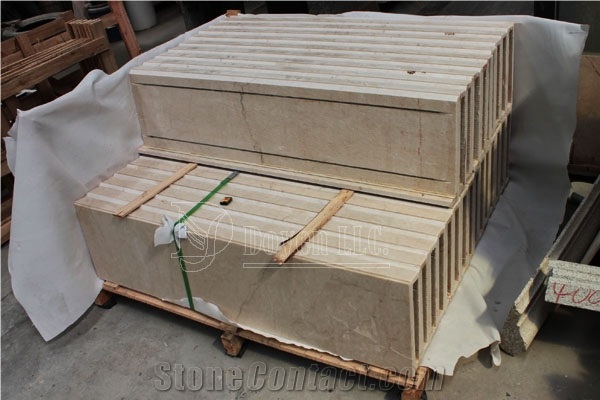 Iran Royal Botticino Polished Beige Marble Buildings Stair Treads